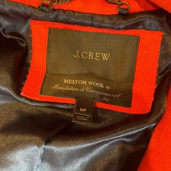 J.Crew, Petite wool melton duffle coat / PETITE 0 / ELECTRIC RED - Picture 3 of 3